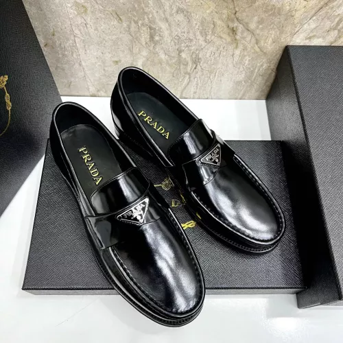 Replica Prada Leather Shoes For Men #1319324 $155.00 USD for Wholesale