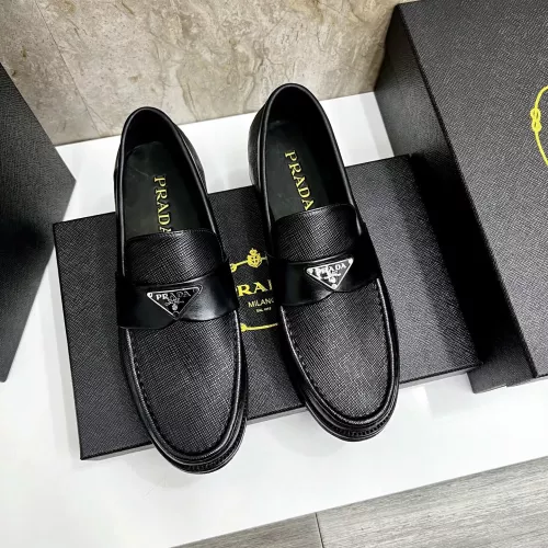 Replica Prada Leather Shoes For Men #1319326 $155.00 USD for Wholesale