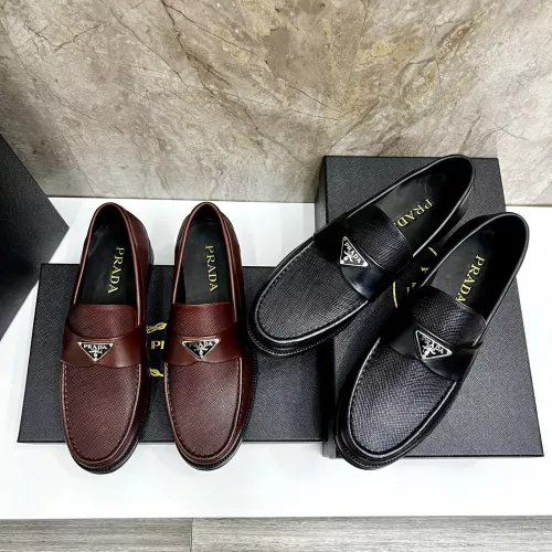 Replica Prada Leather Shoes For Men #1319326 $155.00 USD for Wholesale