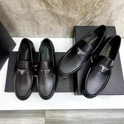 Replica Prada Leather Shoes For Men #1319327 $155.00 USD for Wholesale