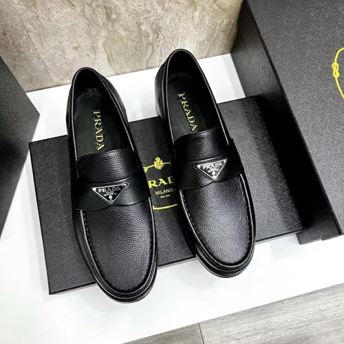 Replica Prada Leather Shoes For Men #1319328 $155.00 USD for Wholesale