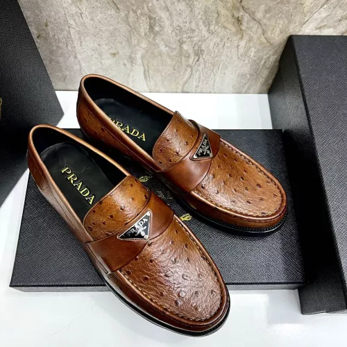 Replica Prada Leather Shoes For Men #1319331 $155.00 USD for Wholesale