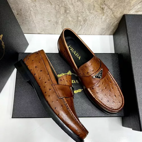 Replica Prada Leather Shoes For Men #1319331 $155.00 USD for Wholesale