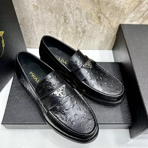 Replica Prada Leather Shoes For Men #1319332 $155.00 USD for Wholesale