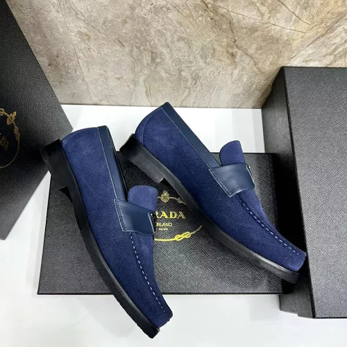 Replica Prada Leather Shoes For Men #1319333 $155.00 USD for Wholesale