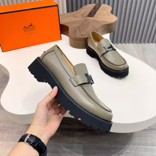 Replica Hermes Leather Shoes For Men #1319342 $132.00 USD for Wholesale