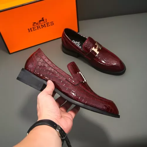 Replica Hermes Leather Shoes For Men #1319353 $80.00 USD for Wholesale
