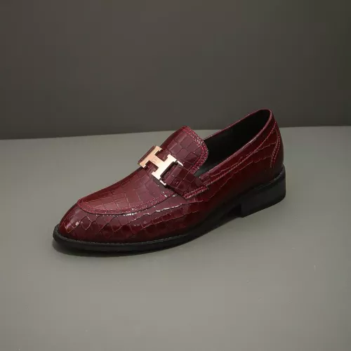 Replica Hermes Leather Shoes For Men #1319353 $80.00 USD for Wholesale