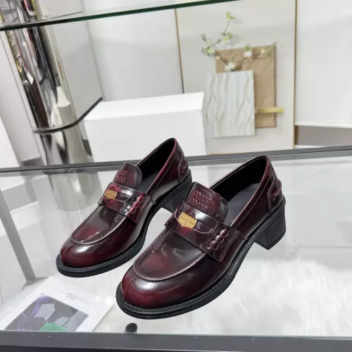 MIU MIU Leather Shoes For Women #1320189 $102.00 USD, Wholesale Replica MIU MIU Leather Shoes
