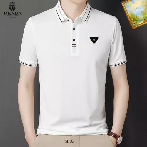 Prada T-Shirts Short Sleeved For Men #1334467 $34.00 USD, Wholesale Replica Prada T-Shirts