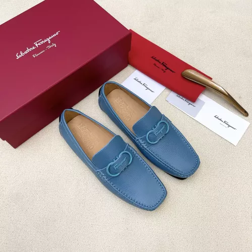 Replica Salvatore Ferragamo Leather Shoes For Men #1339992 $125.00 USD for Wholesale