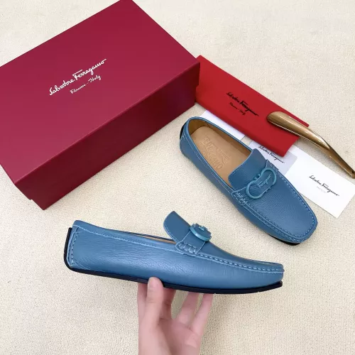 Replica Salvatore Ferragamo Leather Shoes For Men #1339992 $125.00 USD for Wholesale