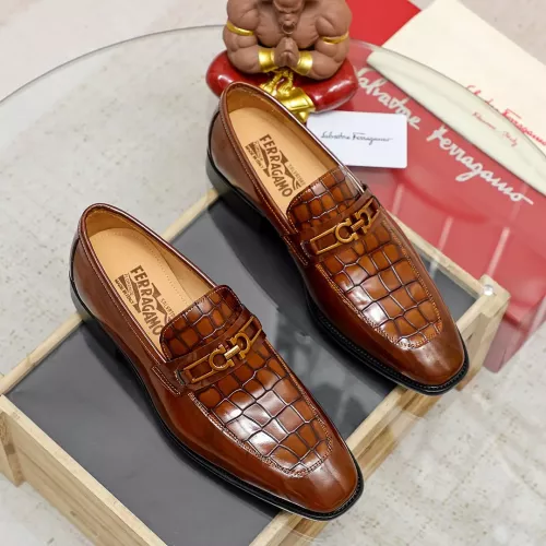 Replica Salvatore Ferragamo Leather Shoes For Men #1340007 $88.00 USD for Wholesale