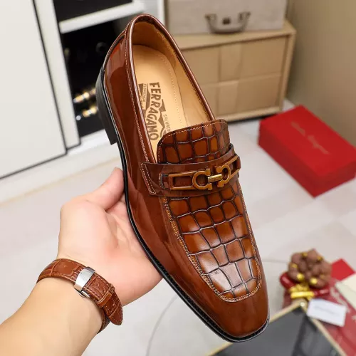Replica Salvatore Ferragamo Leather Shoes For Men #1340007 $88.00 USD for Wholesale