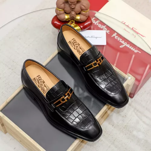 Replica Salvatore Ferragamo Leather Shoes For Men #1340008 $88.00 USD for Wholesale