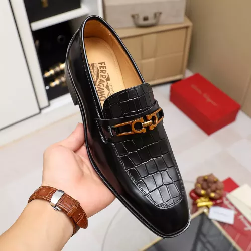 Replica Salvatore Ferragamo Leather Shoes For Men #1340008 $88.00 USD for Wholesale