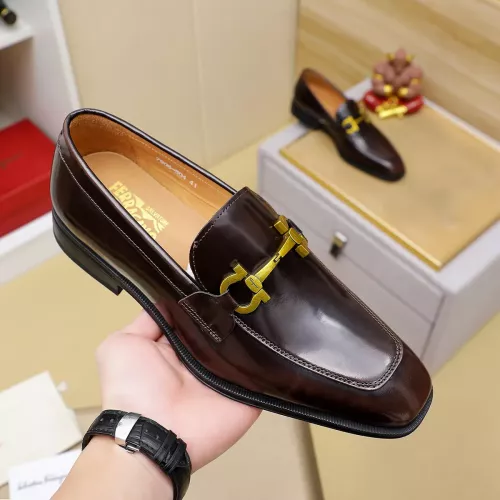 Replica Salvatore Ferragamo Leather Shoes For Men #1340047 $88.00 USD for Wholesale