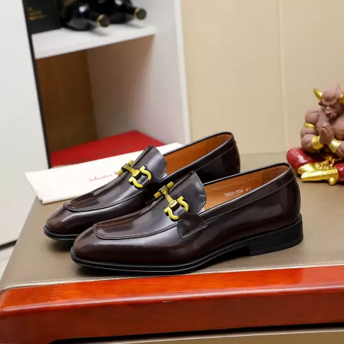 Replica Salvatore Ferragamo Leather Shoes For Men #1340047 $88.00 USD for Wholesale