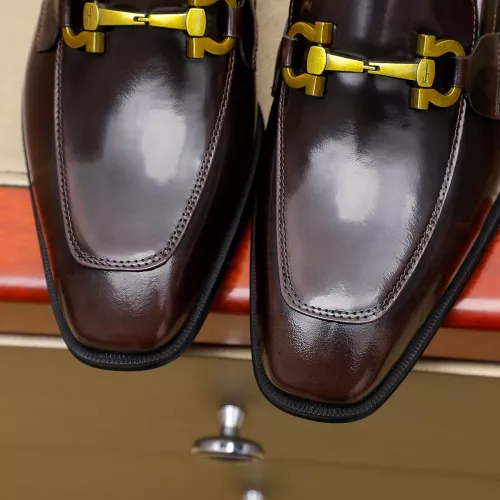 Replica Salvatore Ferragamo Leather Shoes For Men #1340047 $88.00 USD for Wholesale