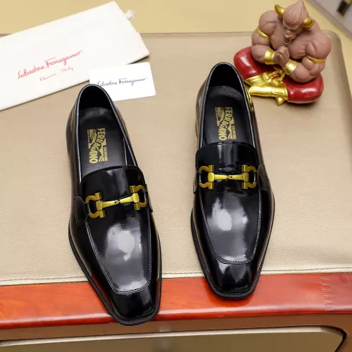Replica Salvatore Ferragamo Leather Shoes For Men #1340049 $88.00 USD for Wholesale