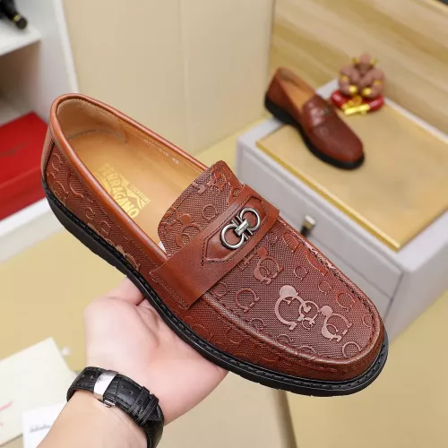 Replica Salvatore Ferragamo Leather Shoes For Men #1340050 $88.00 USD for Wholesale