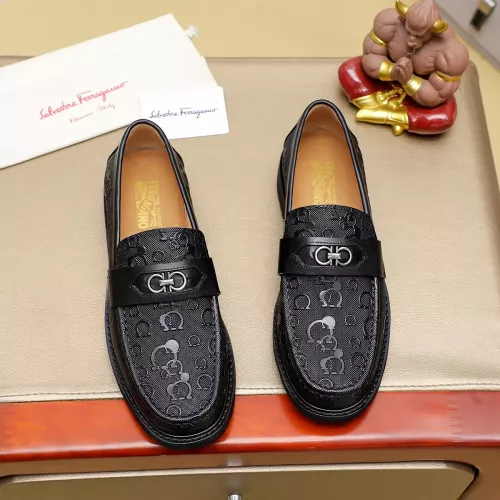 Replica Salvatore Ferragamo Leather Shoes For Men #1340051 $88.00 USD for Wholesale