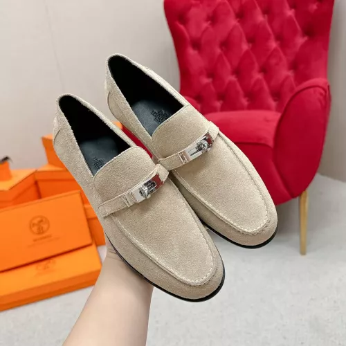 Replica Hermes Leather Shoes For Women #1341217 $125.00 USD for Wholesale