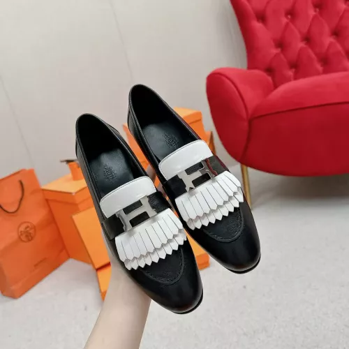 Replica Hermes Leather Shoes For Women #1341245 $125.00 USD for Wholesale