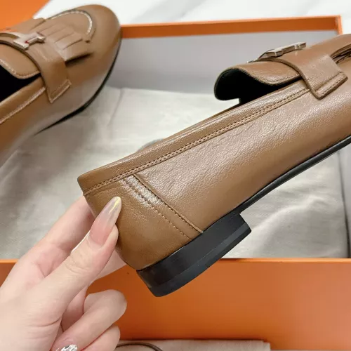 Replica Hermes Leather Shoes For Women #1341261 $125.00 USD for Wholesale