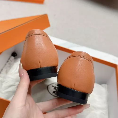 Replica Hermes Leather Shoes For Women #1341262 $125.00 USD for Wholesale