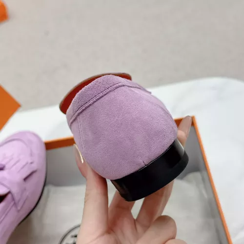Replica Hermes Leather Shoes For Women #1341266 $125.00 USD for Wholesale