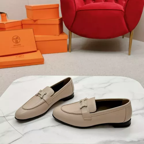 Replica Hermes Leather Shoes For Women #1341276 $125.00 USD for Wholesale
