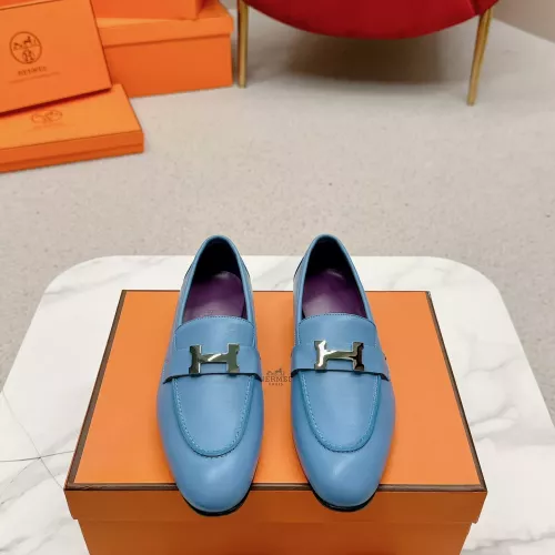 Replica Hermes Leather Shoes For Women #1341277 $125.00 USD for Wholesale