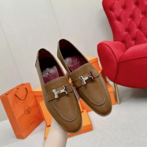 Replica Hermes Leather Shoes For Women #1341281 $125.00 USD for Wholesale