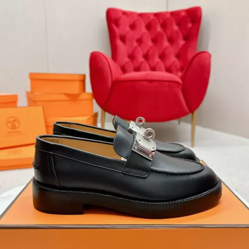 Replica Hermes Leather Shoes For Women #1341287 $140.00 USD for Wholesale