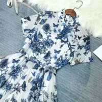 $115.00 USD Christian Dior Dresses Short Sleeved For Women #1342024