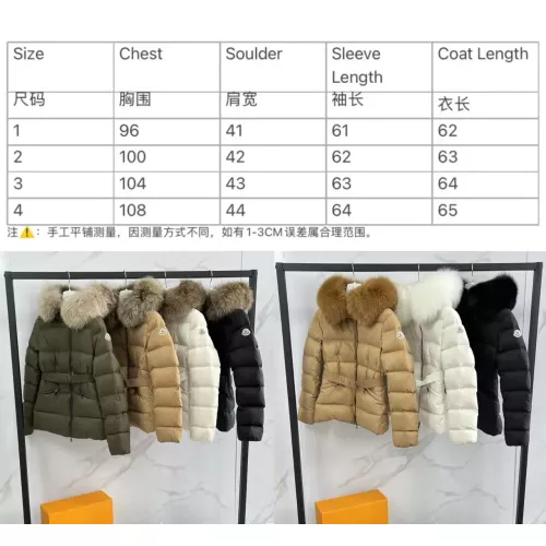 Replica Moncler Down Feather Coat Long Sleeved For Women #1366759 $192.00 USD for Wholesale