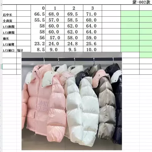 Replica Moncler Down Feather Coat Long Sleeved For Women #1366783 $170.00 USD for Wholesale