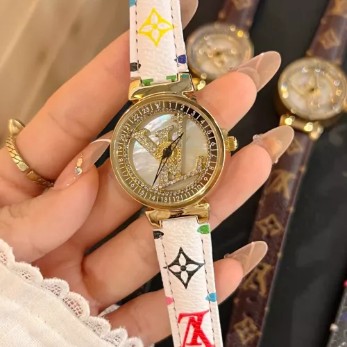 Louis Vuitton Watches In Gold For Women #1369126 $36.00 USD, Wholesale Replica Louis Vuitton Watches