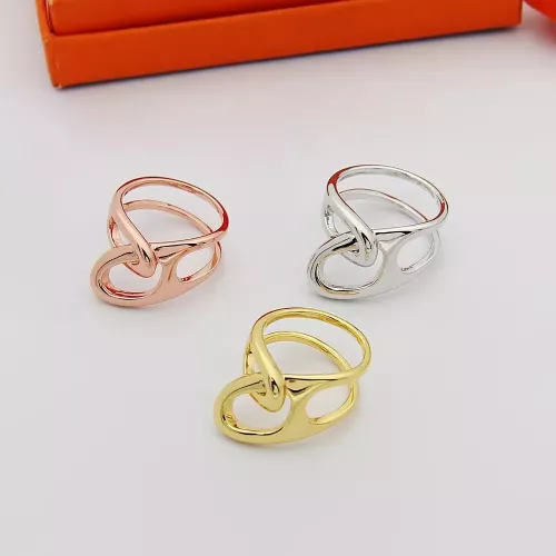 Replica Hermes Rings In Rose Gold For Unisex #1372848 $25.00 USD for Wholesale