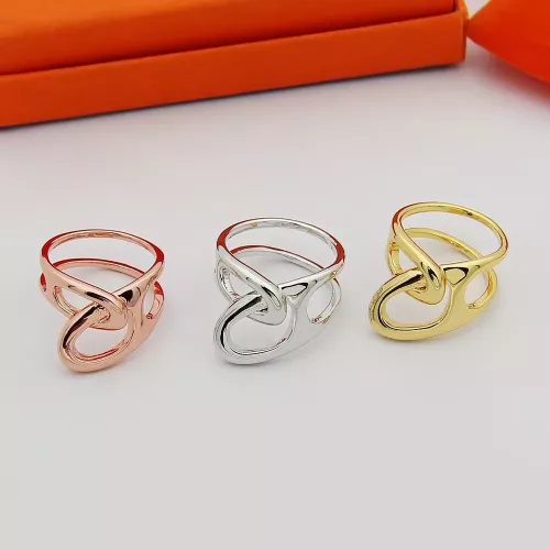 Replica Hermes Rings In Rose Gold For Unisex #1372848 $25.00 USD for Wholesale