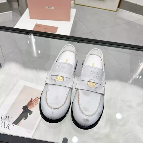 Replica MIU MIU Leather Shoes For Women #1381079 $102.00 USD for Wholesale