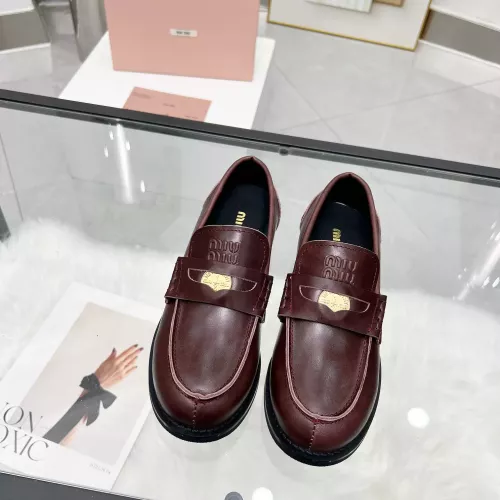 Replica MIU MIU Leather Shoes For Women #1381080 $102.00 USD for Wholesale