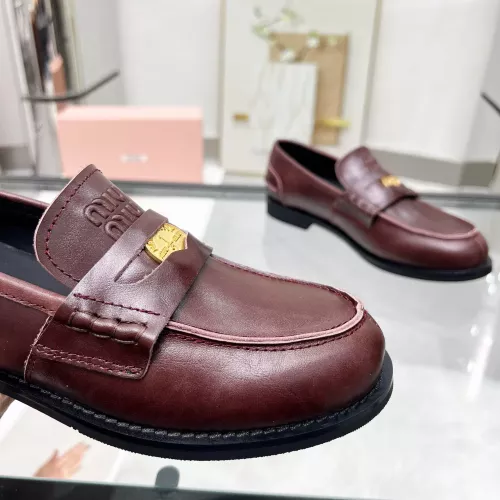 Replica MIU MIU Leather Shoes For Women #1381080 $102.00 USD for Wholesale