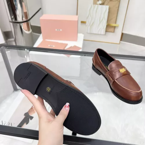 Replica MIU MIU Leather Shoes For Women #1381081 $102.00 USD for Wholesale