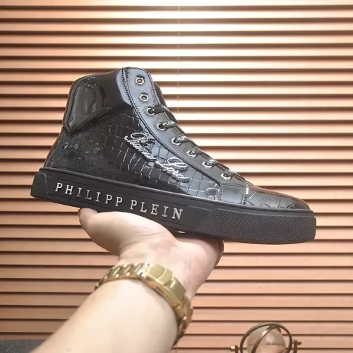 Replica Philipp Plein PP High Tops Shoes For Men #1381451 $88.00 USD for Wholesale