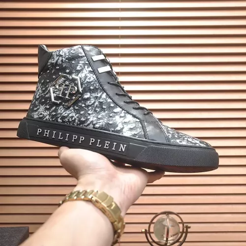 Replica Philipp Plein PP High Tops Shoes For Men #1381453 $92.00 USD for Wholesale