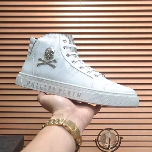Replica Philipp Plein PP High Tops Shoes For Men #1381457 $92.00 USD for Wholesale