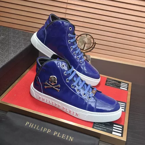 Replica Philipp Plein PP High Tops Shoes For Men #1381458 $92.00 USD for Wholesale