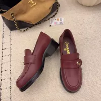 $112.00 USD Chanel Leather Shoes For Women #1378014